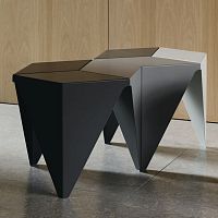 Contemporary coffee table Prismatic aluminumaluminum basehexagonal