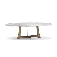 Contemporary dining table MOOREwood veneerglassmarble