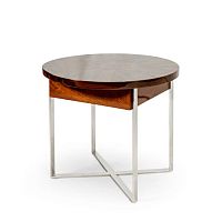 Contemporary side table BOSTONMDFplywoodpolished stainless steel base
