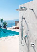 Shower mixer tap WATERLINE: SA33.10 + MR2 + SRbuilt-instainless steel 316Loutdoor