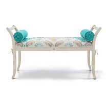Traditional upholstered bench SATURNOfabricleatherwooden