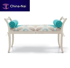 Traditional upholstered bench SATURNOfabricleatherwooden