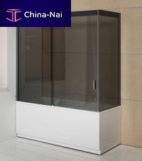 Fixed bath screen Forma 17left handtempered glass1 panel