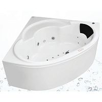 Corner bathtub FUSIONwhirlpoolPMMAwhite