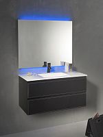 Wall-hung washbasin cabinet LOFT & BATH 100 CMwoodencontemporarywith mirror