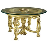 Louis XIV table glassmetal baseround