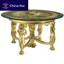 Louis XIV table glassmetal baseround