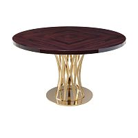 Contemporary dining table CHAMBORDpalisandersteel baseround