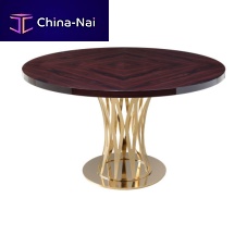 Contemporary dining table CHAMBORDpalisandersteel baseround