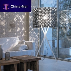 Floor-standing lamp BUBBLE ROUNDstainless steellacquered steelpolished stainless steel