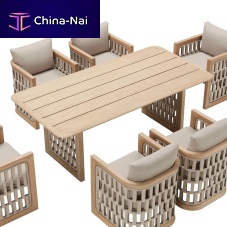 Contemporary dining table RIVAteakwooden baserectangular