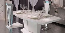 Contemporary table OPERA 30lacquered glasswhite