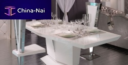 Contemporary table OPERA 30lacquered glasswhite