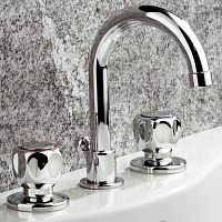 Double-handle washbasin mixer tap 3011Dcountertopchrome-plated brassbathroom