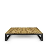 Contemporary coffee table MOORE SECTIONteakstainless steelsquare