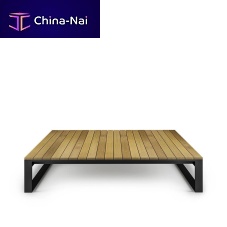 Contemporary coffee table MOORE SECTIONteakstainless steelsquare