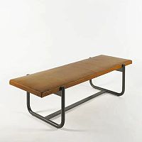 Contemporary upholstered bench BELTleathermetal basemetal