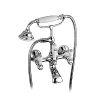Double-handle shower mixer tap CLSSICOfor bathtubwall-mountedchrome-plated brass
