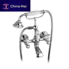 Double-handle shower mixer tap CLSSICOfor bathtubwall-mountedchrome-plated brass