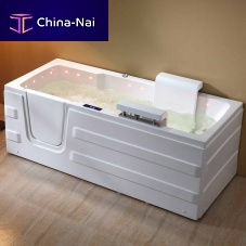 Free-standing bathtub OCANEfor handicappedwalk-inhydromassage