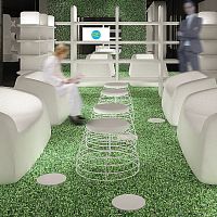 Contemporary pouf TAMfabricironround