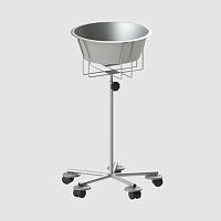 Trolley-mounted surgical basin stand NEREZ1013stainless steel