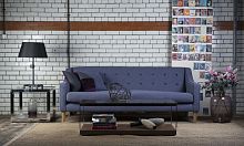 Contemporary sofa DRAPERfabricblue2-person
