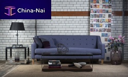 Contemporary sofa DRAPERfabricblue2-person