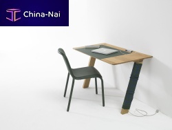 Contemporary sideboard table JOY ZETA solid woodrectangularwith integrated electrical outlet