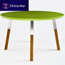 Contemporary dining table DINEwoodenSolid Surfaceround