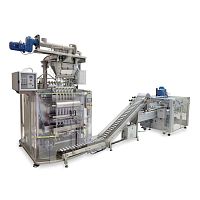 Intermittent-motion cartoner verticalfor the food industryfor the pharmaceutical industry