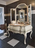 Wooden washbasin cabinet BAROQUEclassicwith mirror