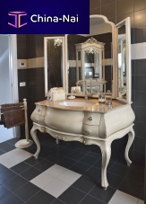 Wooden washbasin cabinet BAROQUEclassicwith mirror
