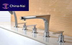 Double-handle bathtub mixer tap 18019 - SERIES IIdeck mountedchromed metalbathroom