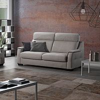 Contemporary sofa Zoefabricleathergray
