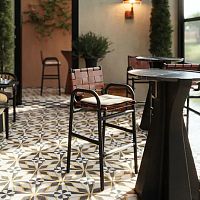 Contemporary bar chair Albanyindoorfabricleather