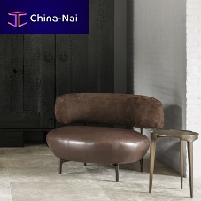 Contemporary side table HERO brassbrass baseround