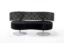 Contemporary upholstered bench ATOMAfabricwith backrestblack