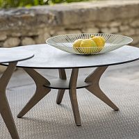 Contemporary coffee table SELVAHPLteak baseround