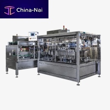 Horizontal case tray packer automaticfor bulk materialsfor frozen food