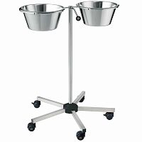 Double bin surgical basin stand S0112002trolley-mountedstainless steel