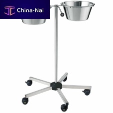 Double bin surgical basin stand S0112002trolley-mountedstainless steel