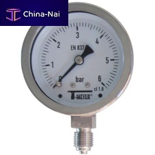 Dry dial pressure gauge 1616 seriesthreadedstainless steelBourdon tube