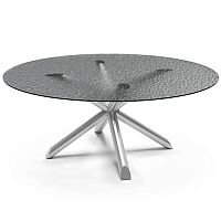 Contemporary dining table Thomasglassmarblestainless steel base