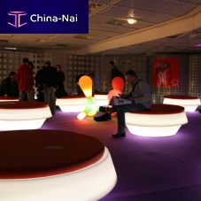 Contemporary pouf GIpolyethyleneroundilluminated