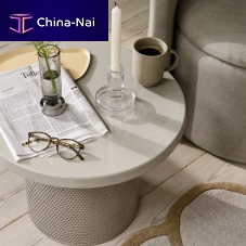 Contemporary side table TULINAironenameled metaliron base