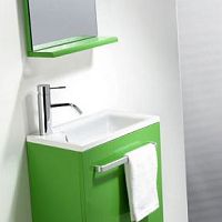 Wall-hung washbasin cabinet NIZAresincontemporarywith mirror
