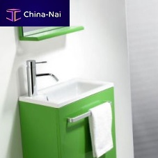 Wall-hung washbasin cabinet NIZAresincontemporarywith mirror