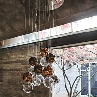 Pendant lamp APOLLOlacquered steelborosilicate glasscontemporary