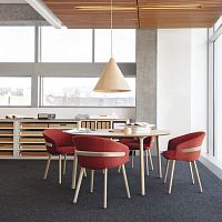 Contemporary dining table BEVYwood veneerglasspolished aluminum
